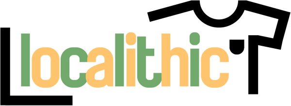 Logo of 'localithic' with a black t-shirt design on a transparent background